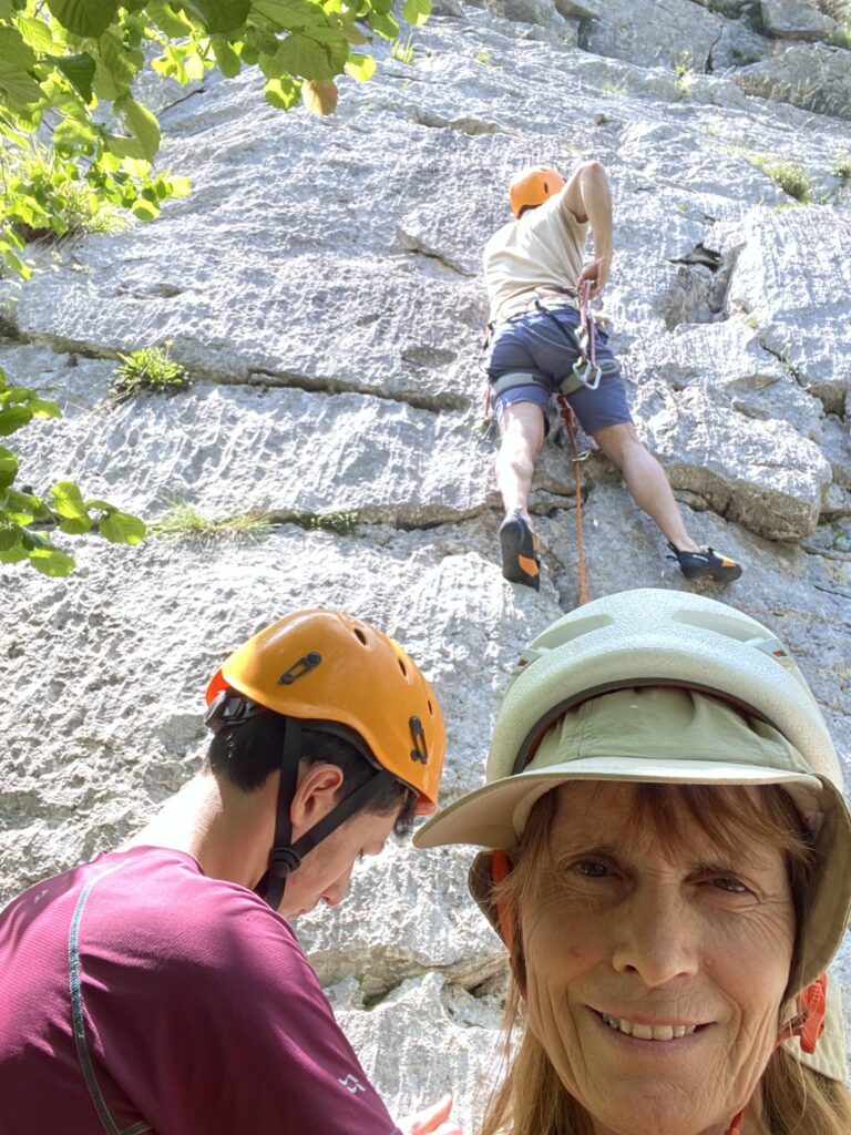 Lead climbing course in the area of Quiros, Asturias, Northern Spain